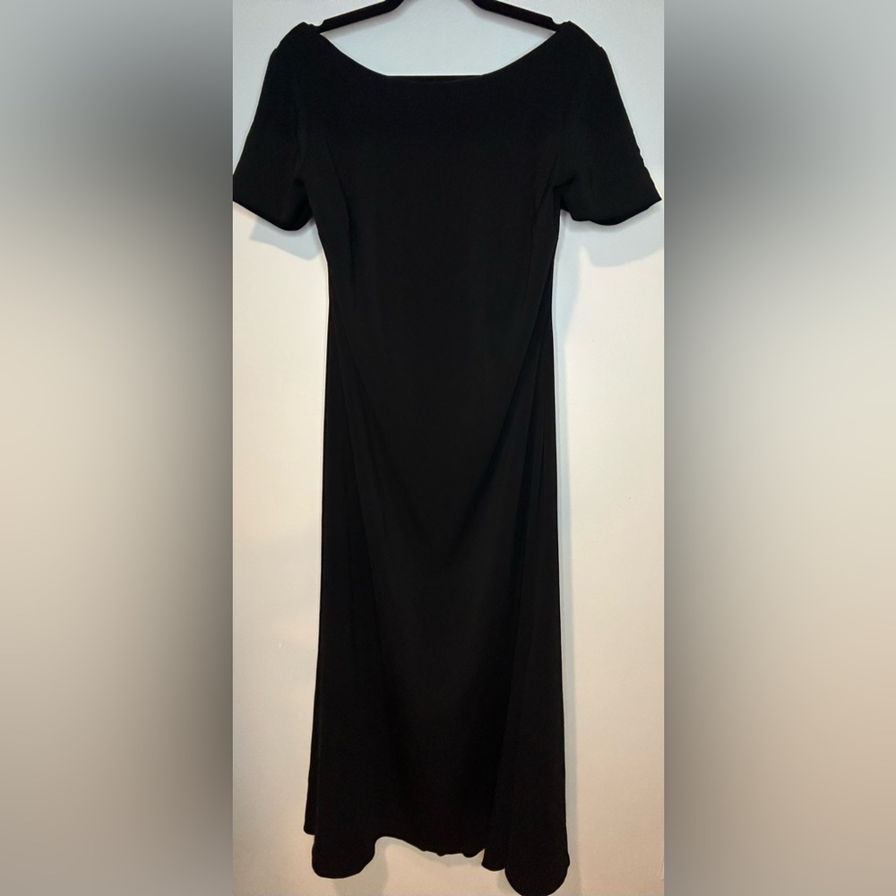 Badgley Mischka Black Short-Sleeve Wedding Dress